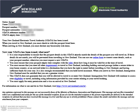 NewZealand ETA Visa